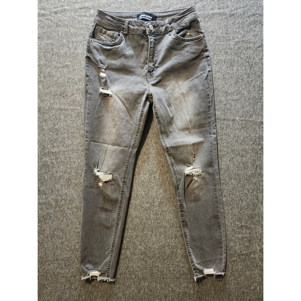 Refuge Denim Distressed Gray Wash High Rise Skinny Jeans Size 5